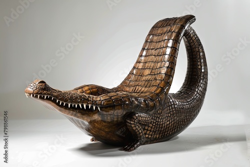 chair made of crocodile surrealism, creative furniture design