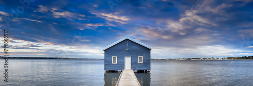 Panoramic view of the Blue Boat House in Perth, Western Australia