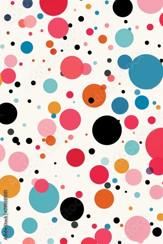 Speckled array, assorted colors, repeating flat graphic, white space , repeating pattern