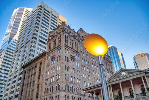 Brisbane, Australia - August 14, 2009: Luxury apartments and buildings in the city center