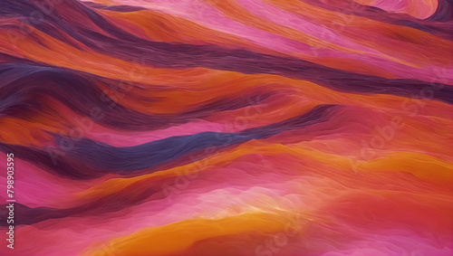A visual of sunset-colored goo cascading and intertwining in dynamic patterns against a backdrop suggesting the dynamic interplay of colors and textures, with warm shades of orange & pink ULTRA HD 8K