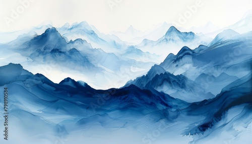 Abstract art dark & light blue patterns with a solid background. Embrace minimalism & negative space. Let your journey be guided by the yak of your experiences.