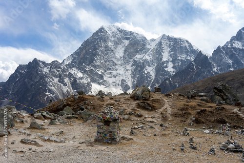 The snow-covered landscape of the Himalayas is an unforgettably beautiful sight.