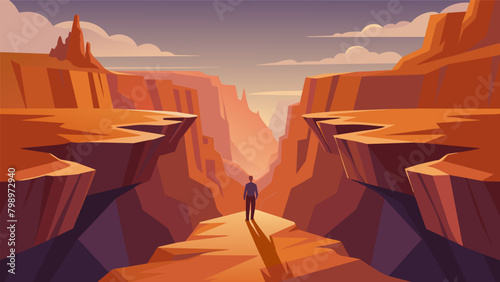 Each echo carried a sense of introspection and wonder as we marveled at the canyons grandeur and our own smallness.. Vector illustration