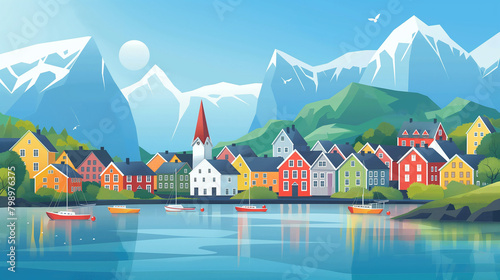Illustration of Norway, Europe