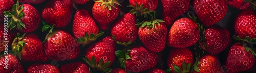 Vibrant Strawberry Medley:A Luscious Flat-Lay Backdrop of Fresh,Ripe Fruits