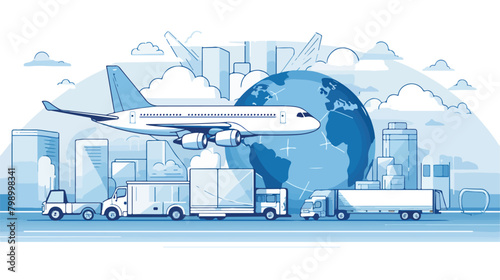 Logistics concept with freight vehicle transport de