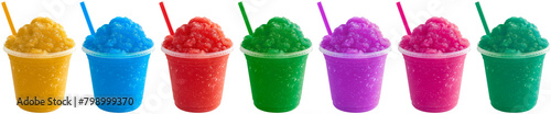 set of colorful summer slushies, cut out