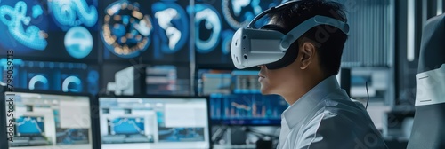 Cybersecurity training sessions are held in virtual reality environments, where employees learn to identify and combat sophisticated phishing scams, business concept