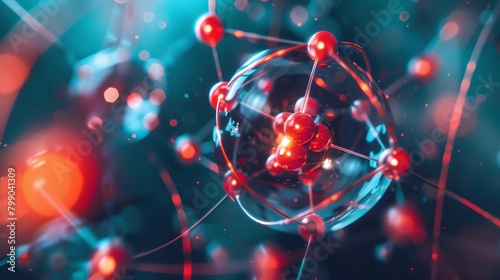 Molecular atom model on science canvas