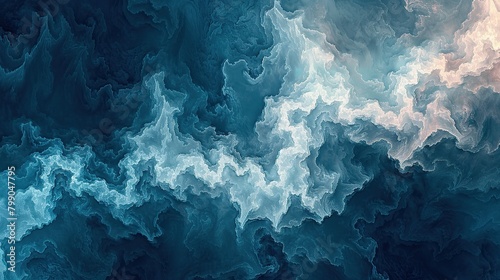 Blue and white abstract painting. Can be used as a background for various purposes.