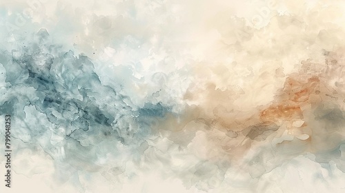 Blue and brown watercolor texture background. Abstract painting.
