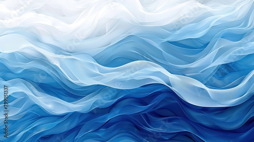 Blue and White Waves Painting
