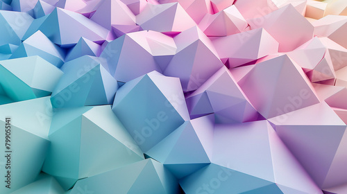 Mysterious pastel polygons arranged in an intriguing formation.