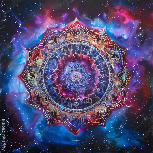Galactic Nebula Mandala Cosmic Symmetry