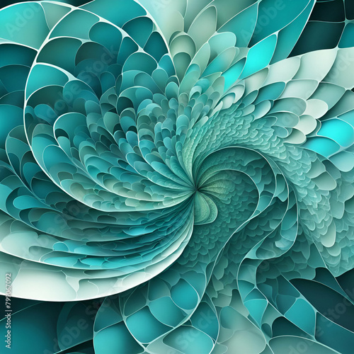 teal abstract fractal background