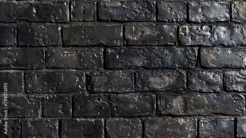 Black brick wall pattern texture background.AI generated image