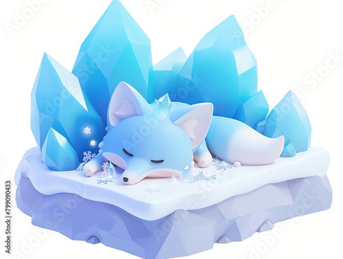 Cute ice fox character
