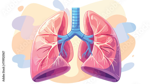 Respiratory system with pulmonary organs bronchi lu