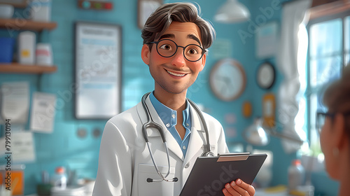 Doctor in Modern Clinic Setting