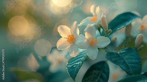 Jasmine Flowers Blooming in Ethereal Light