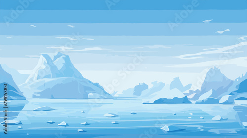 Seamless horizontal background with Arctic glaciers