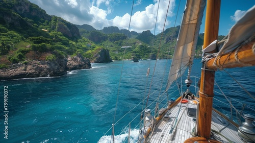Sarah and Alex soak in Caribbean paradise, cruising on their sailboat past islands adorned with palm-fringed beaches. 