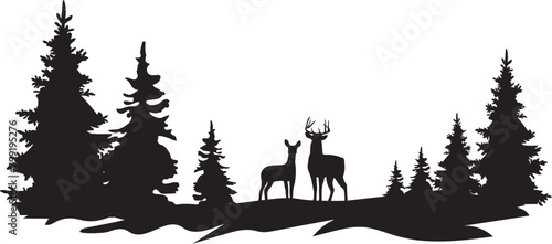 vector deer family