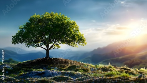 Honoring a deceased loved one by planting a family tree. Concept Family Tree Planting, Honoring Loved One, Memorial Garden, Living Tribute, Commemoration
