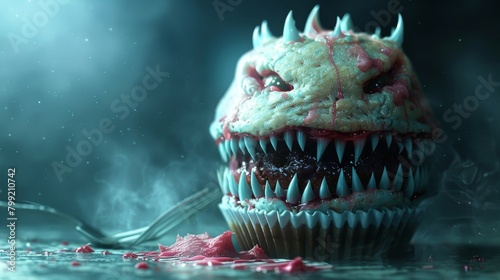 The cupcake monster is a terrifying creature that is sure to give you nightmares. With its sharp teeth and claws, it's clear that this cupcake is not to be trifled with.