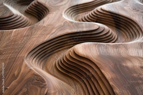 Wood and Tree Patterns: Waves and Loops in Walnut Wood Grain Detail