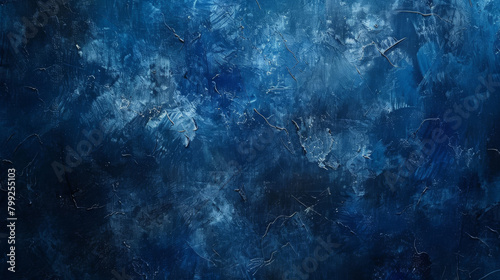 Dark blue hues with rough texture in a dramatic abstract art background
