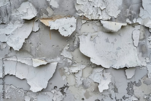 Blistering Paint on Gray Concrete Wall - Abstract Background of Peeling Paint due to Adhesion Loss