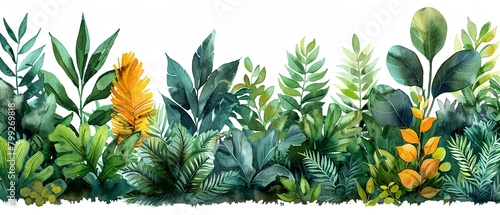 foliage. watercolor storybook illustration