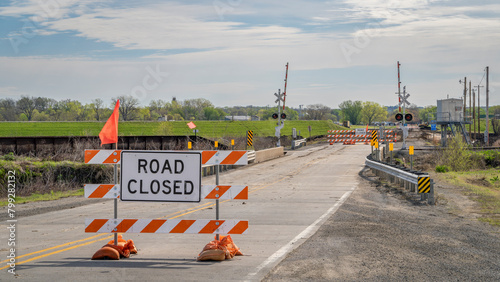 road construction and closure near Hamburg in southern Iowa