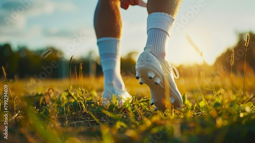 Ankle pain, fitness accident hand injury, outdoor athlete cramps and muscular stress. Sports and health crisis, closeup, and grass with inflammation and osteoporosis