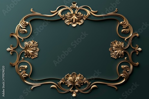 Elegant Gold Frame on Green Wall