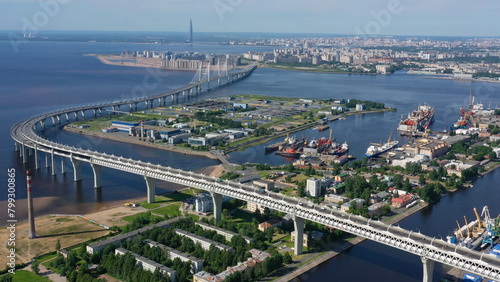 Aerial view of St. Petersburg city
