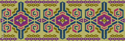 Seamless vector, featuring a moorish pattern with interlocking ogee shapes arranged in rows.