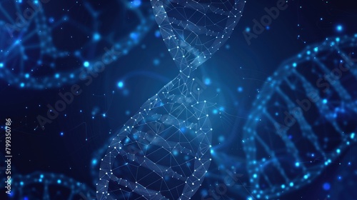 abstract DNA technology science concept futuristic on hi tech blue background