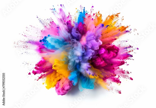 a vivid visual experience with a prompt featuring a colorful wild color splash isolated on a white background 