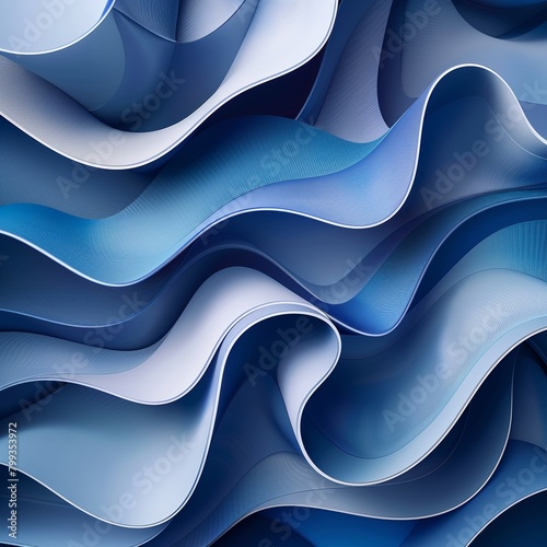 Abstract business wallpaper featuring flowing geometric shapes in corporate blue tones