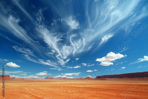 Cirrus clouds over Monument Valley