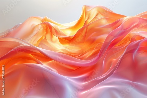 Colorful abstract background with soft folds of pink and orange fabric