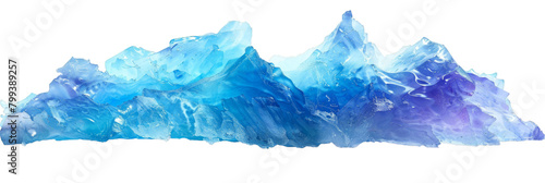 Majestic Isolated Blue Iceberg Illustration on transparent background