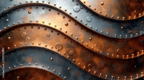 Rusted and Weathered Metal Surface with Rivets