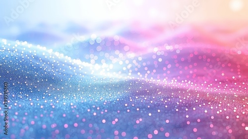  A crystal-clear image showcases a blue, pink, and purple backdrop speckled with small points of radiant light originating from the image's upper region
