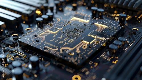 Powering the Future CloseUp of Advanced AI Chipsets in Motherboard Technology Innovation and DecisionMaking Hardware for SEO Optimization