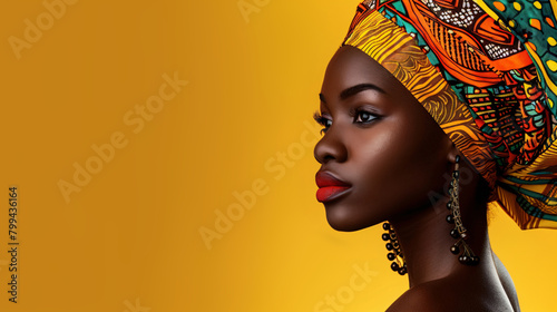 portrait of African woman with creative makeup