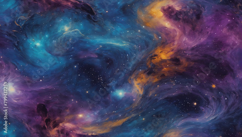 Visuals of galactic-colored substances forming a glaze over textured surfaces, with cosmic hues like interstellar indigo, astral amethyst, and celestial sapphire against a backdrop ULTRA HD 8K